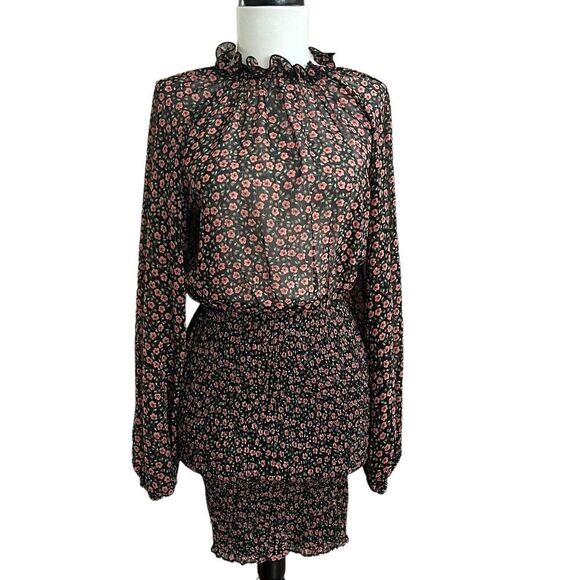 C Meo Collective Dress S ditzy Floral Longevity Smocked Sheer Grunge Whimsigoth - Picture 9 of 16